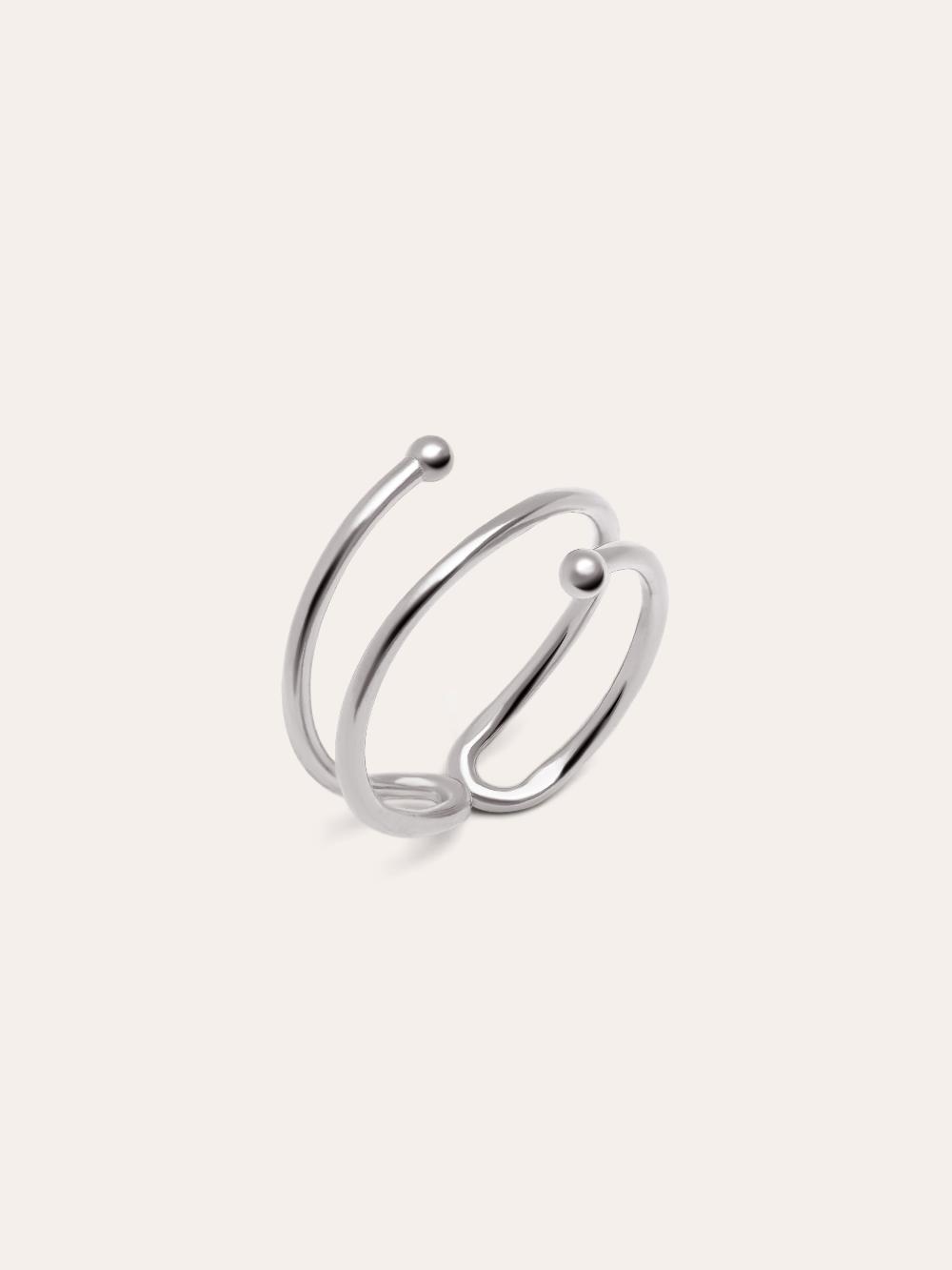 singularu Anillo Double Dot Plata Outlet online