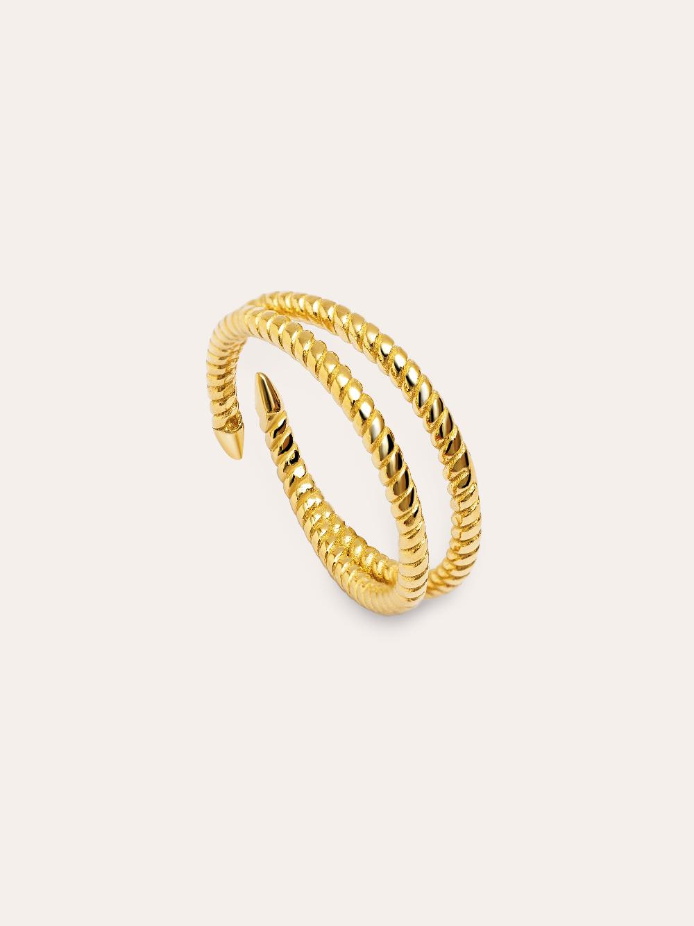 singularu Anillo Doble Twist Plata Baño Oro En oferta