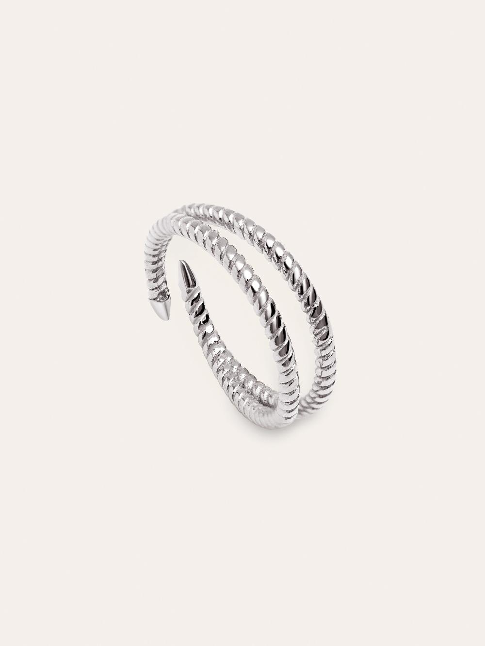 singularu Anillo Doble Twist Plata Rebajas baratas