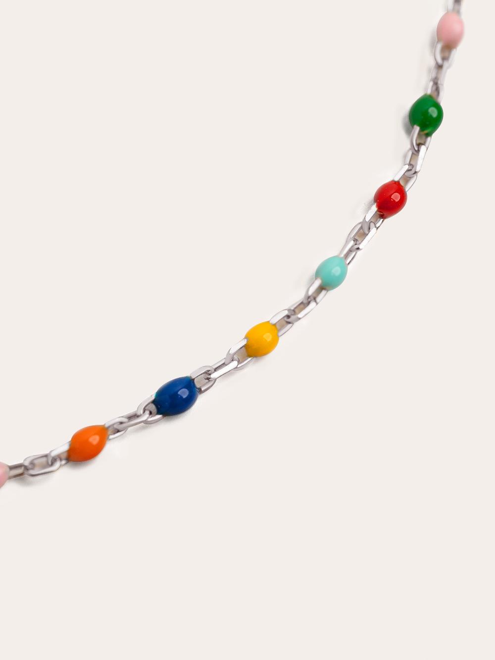 singularu Collar Dots Colors Enamel Plata Tienda