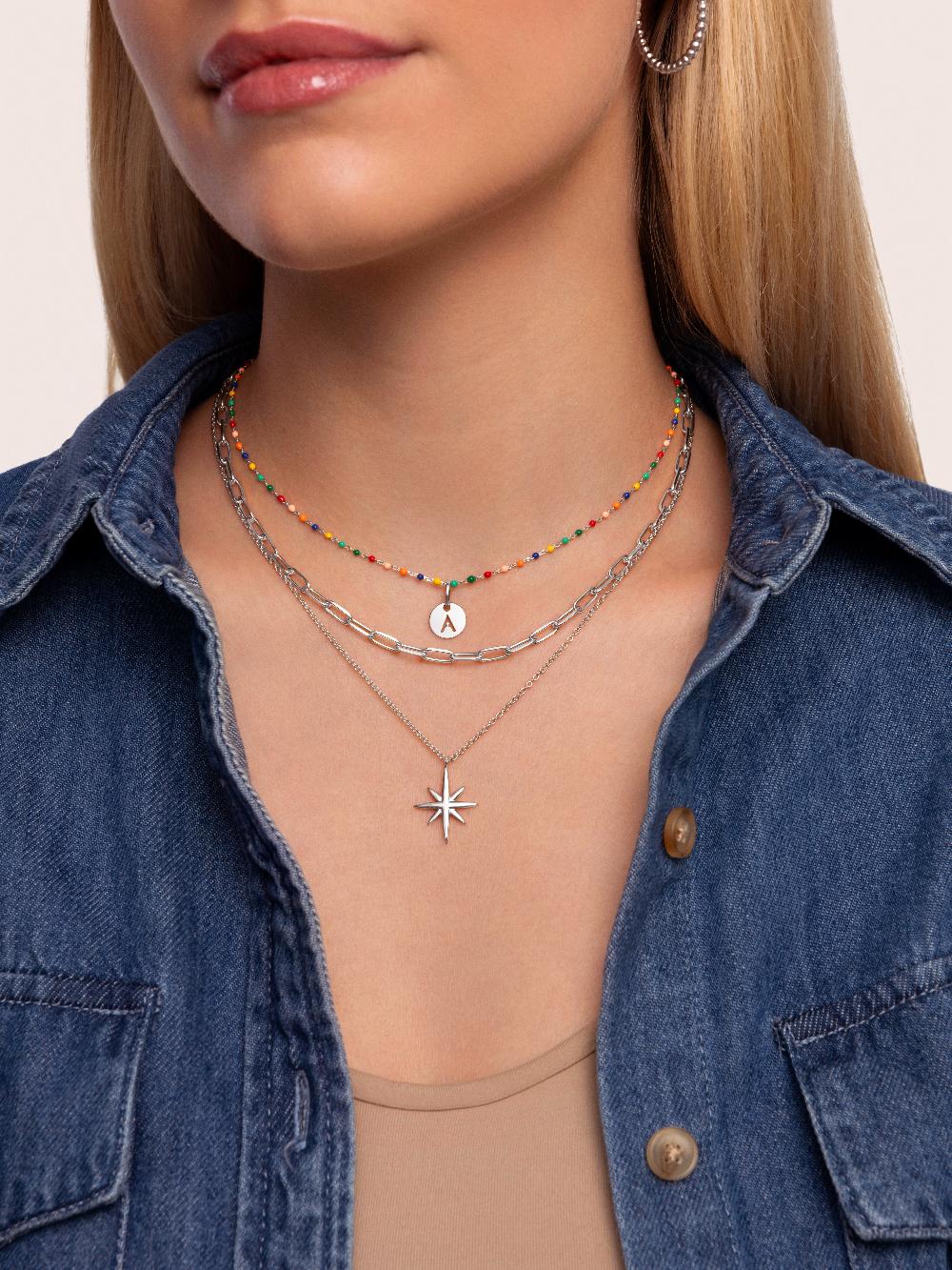 singularu Collar Dots Colors Enamel Plata Tienda