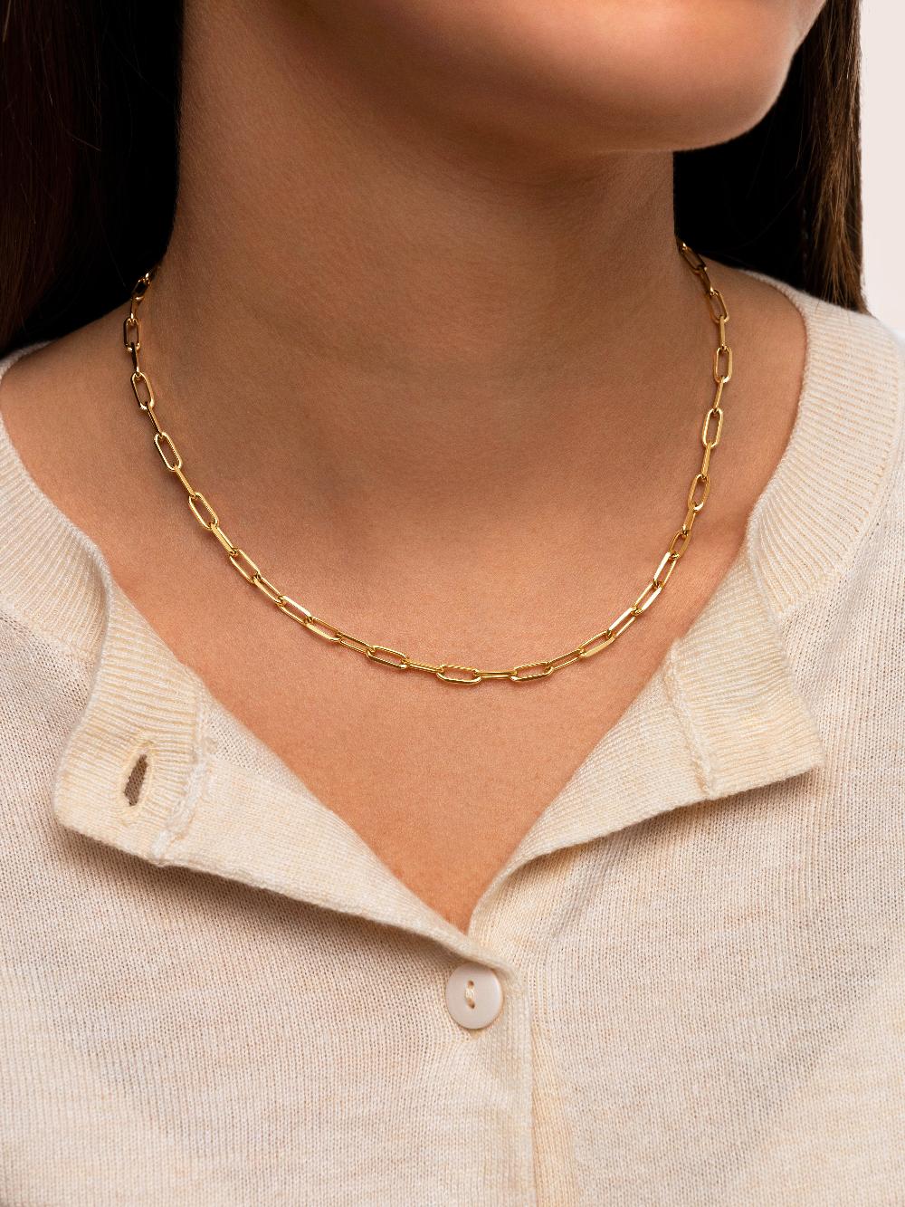 singularu Collar Chic Acero Baño Oro Mejor oferta