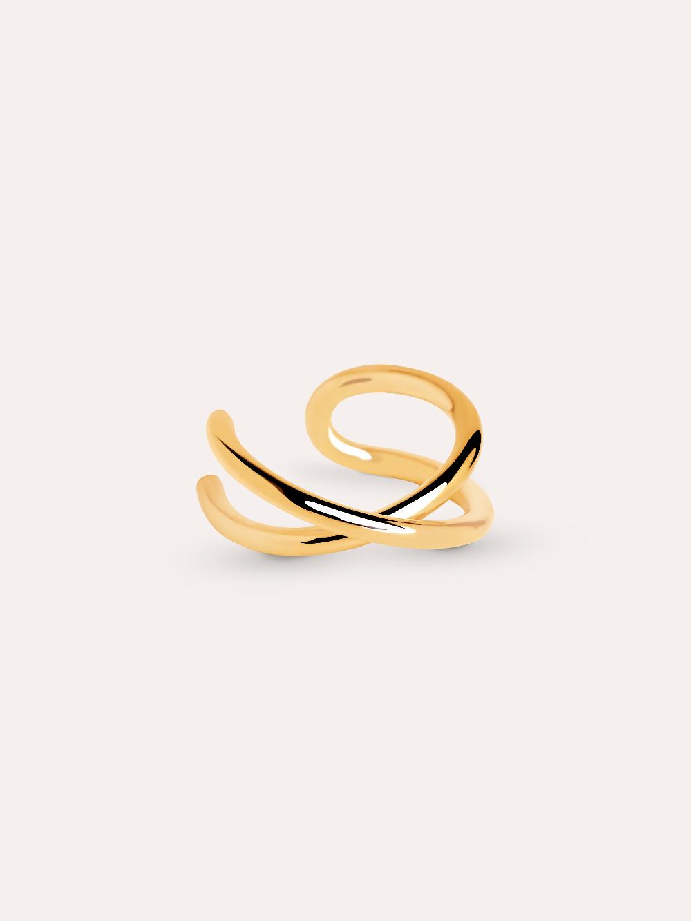 singularu Pendiente Suelto Ear Cuff Cross Plata Baño Oro Envío gratis