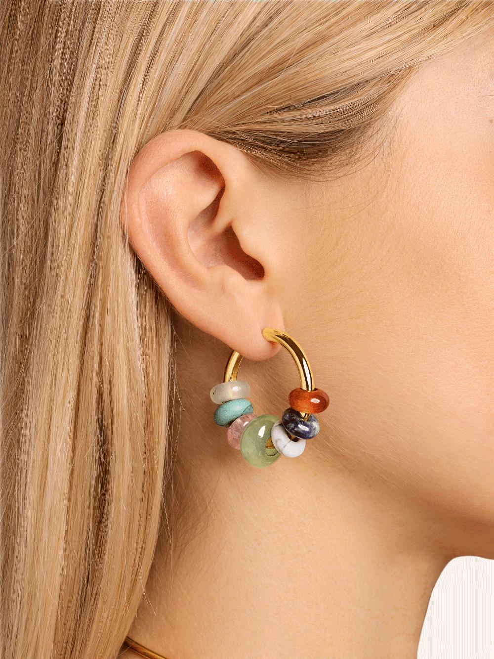singularu Pendientes Aro Carmen True Colors Baño Oro Oferta especial