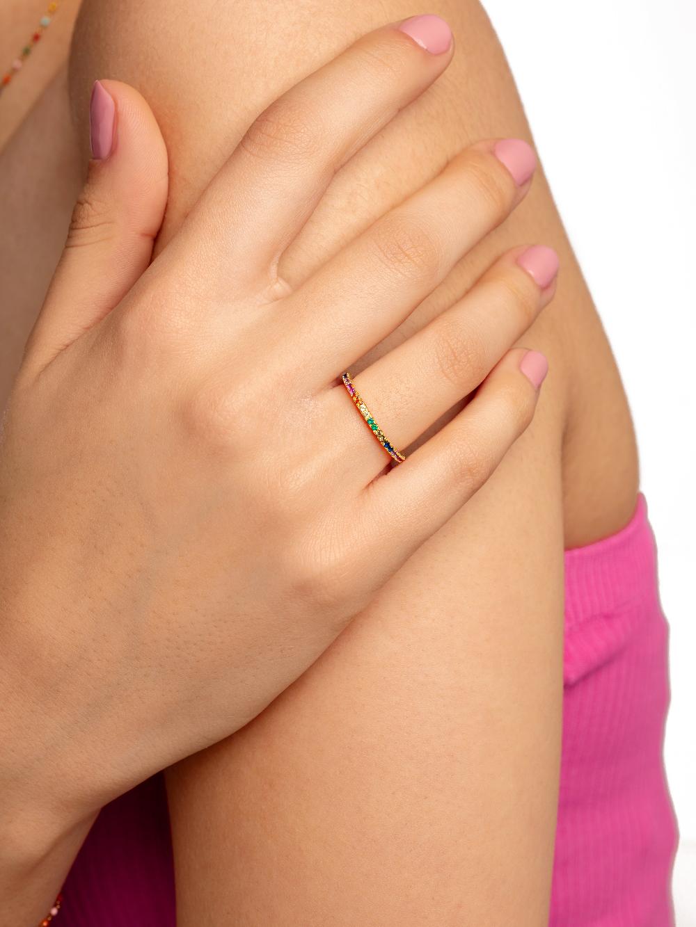 singularu Anillo Cleo Colors Plata Baño Oro Precio de fábrica
