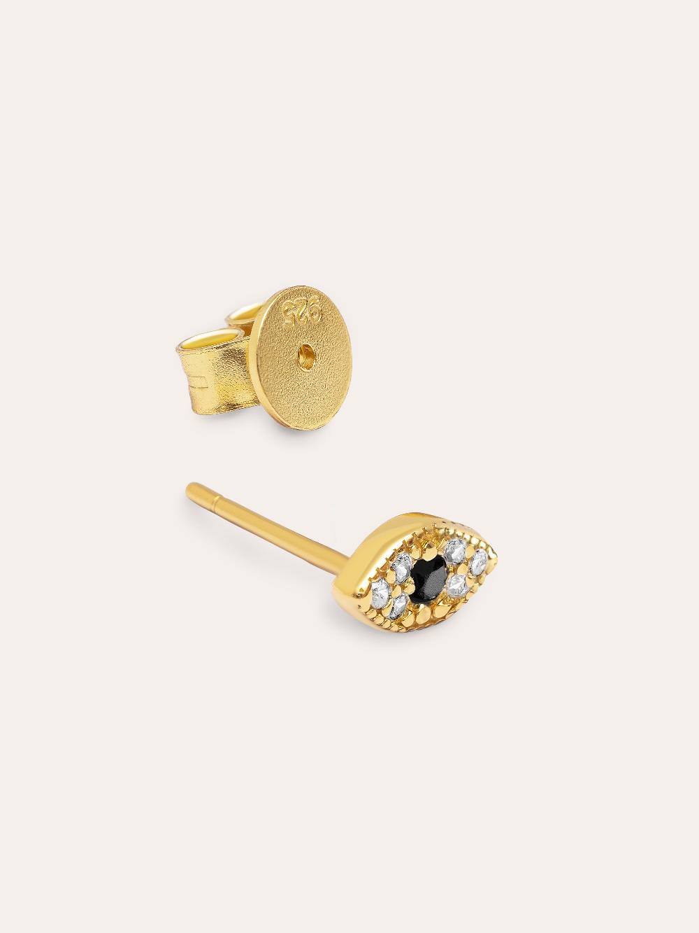singularu Pendiente Suelto Ojo de Horus Plata Baño Oro Superdescuento