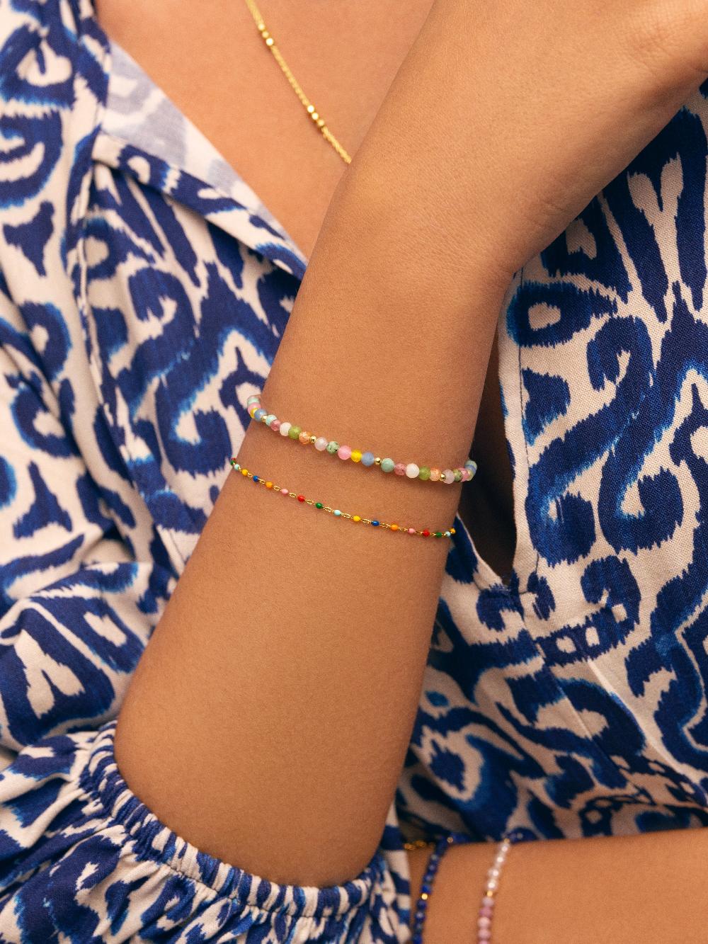 singularu Pulsera Dots Colors Enamel Plata Baño Oro Ofertas especiales