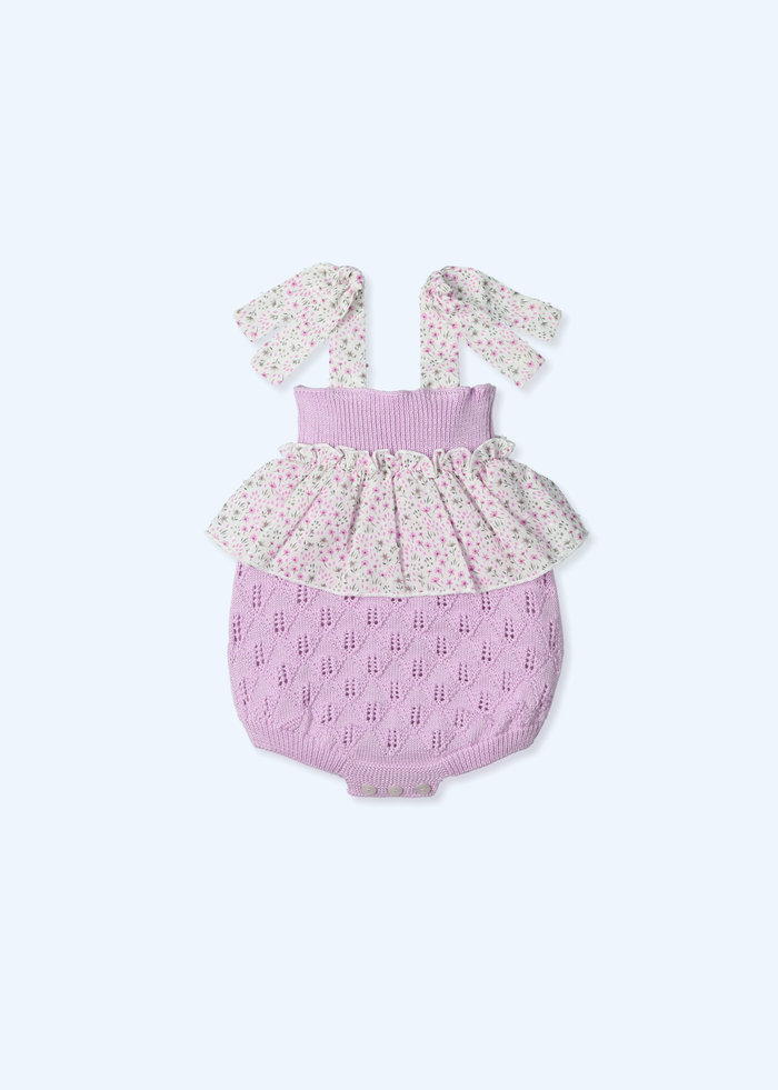 tiamia Peto niña tirantes con volante plumeti estampado resplent