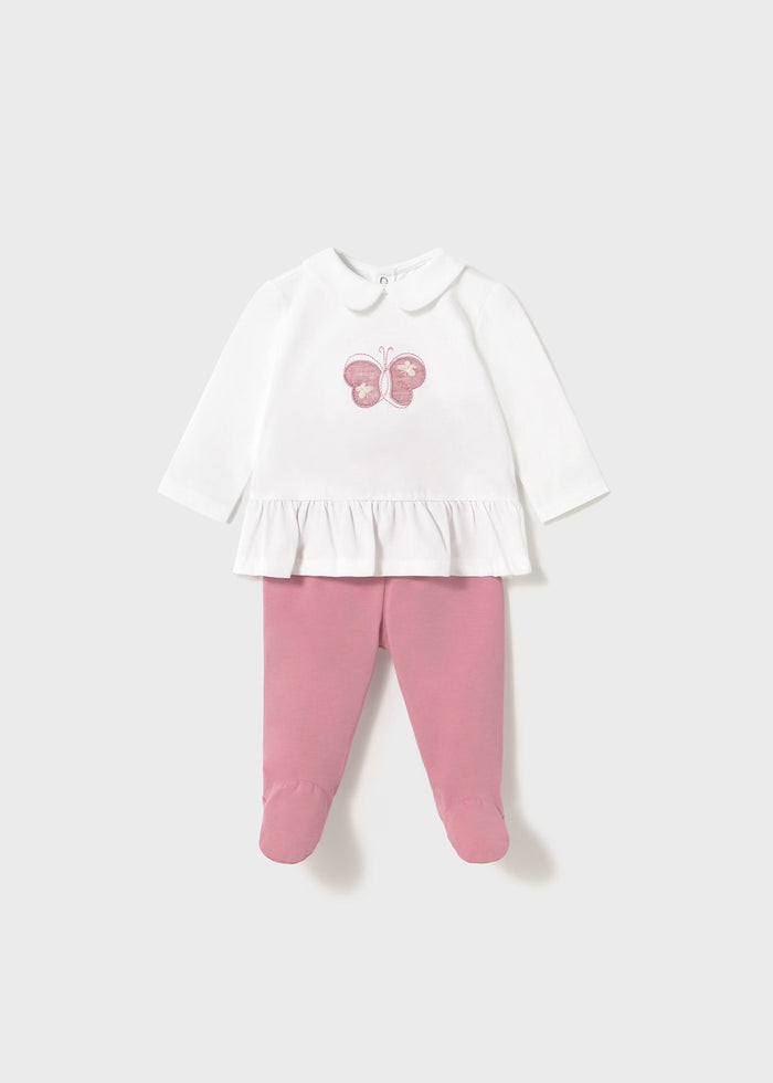 tiamia Conjunto polaina y camiseta manga larga recién nacida