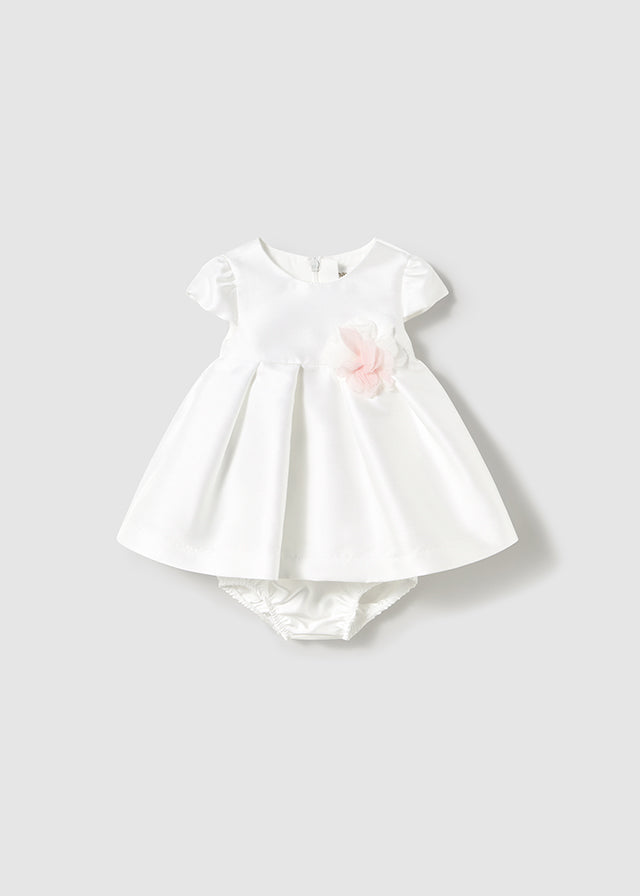 tiamia Vestido con cubrepañal mikado recién nacida