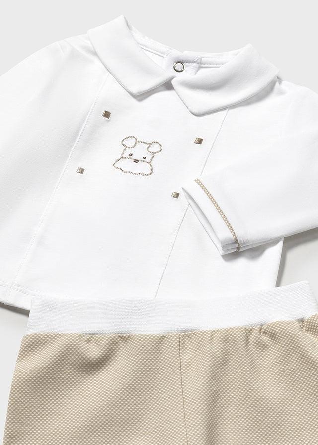 tiamia Conjunto polaina y camiseta cuello recién nacido Oferta especial de fábrica