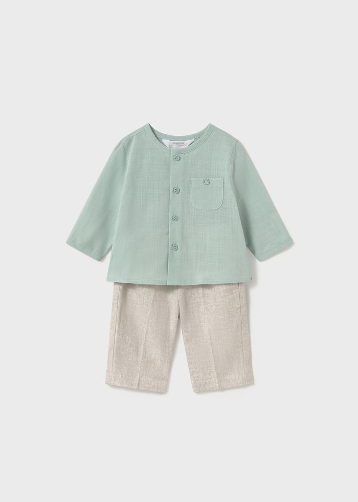 tiamia Conjunto pantalón largo y camisa recién nacido