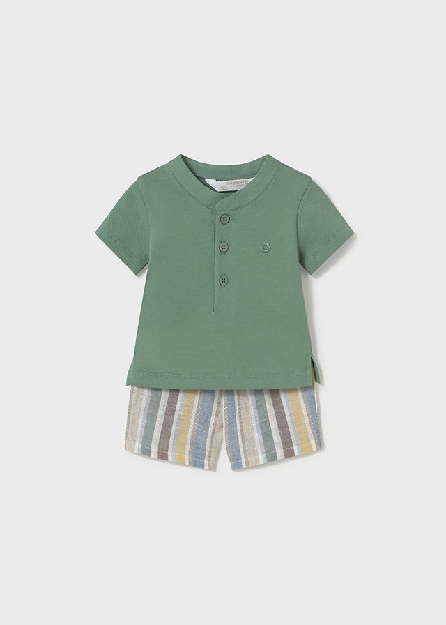 tiamia Conjunto pantalón corto y polo recién nacido