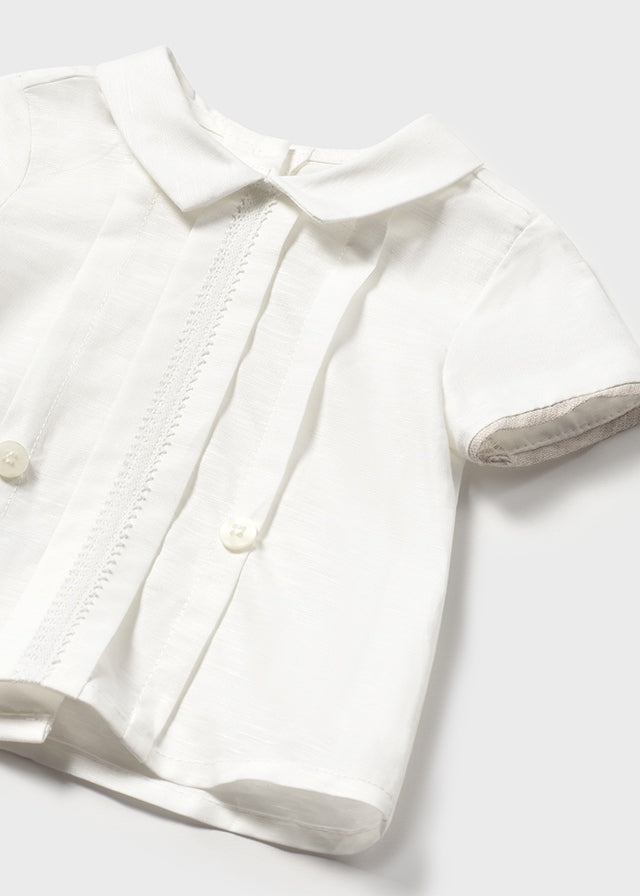 tiamia Conjunto ceremonia pantalón corto y camisa recién nacido Tienda de fábrica