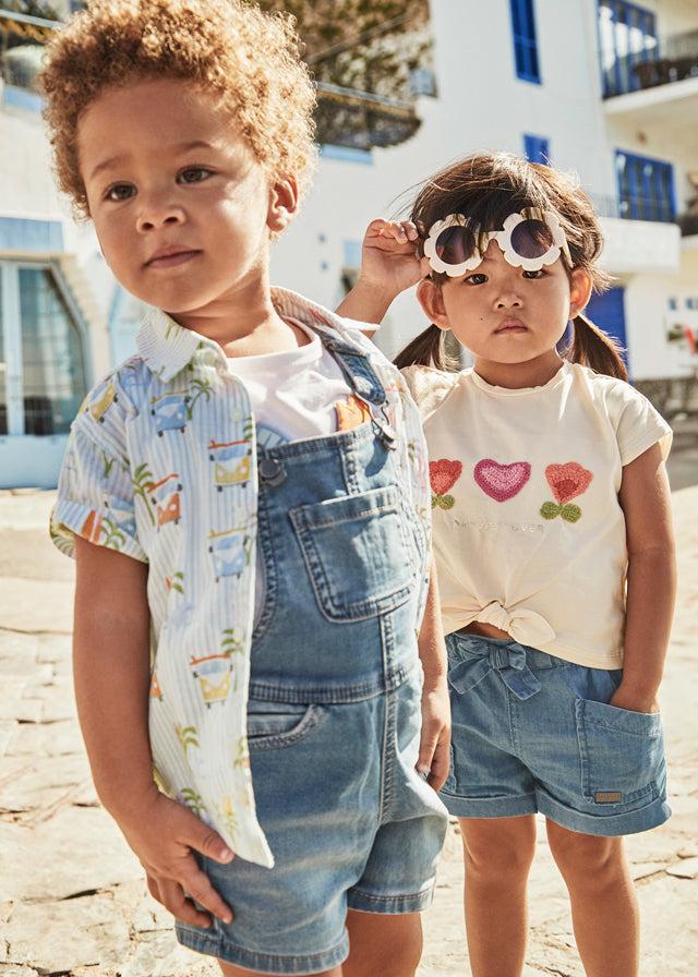 tiamia Peto corto soft denim bebé