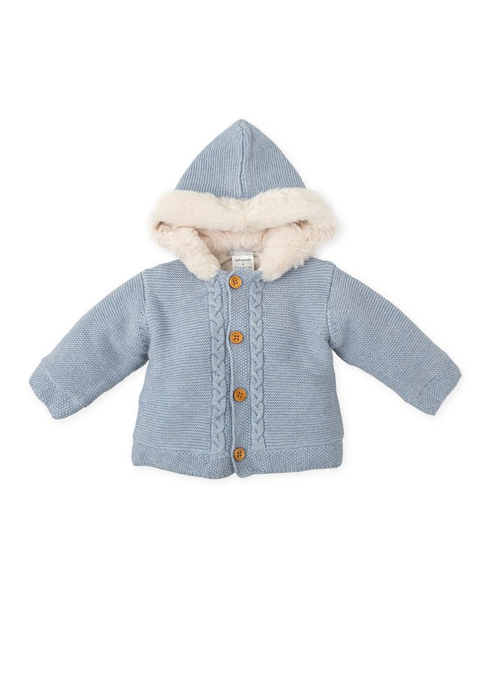 tiamia Chaquetón tricot azul bebé Tienda