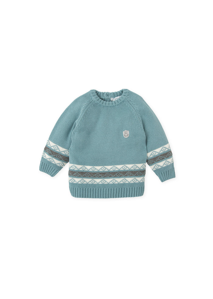 tiamia Jersey tricot cenefa verde mar niño Liquidación