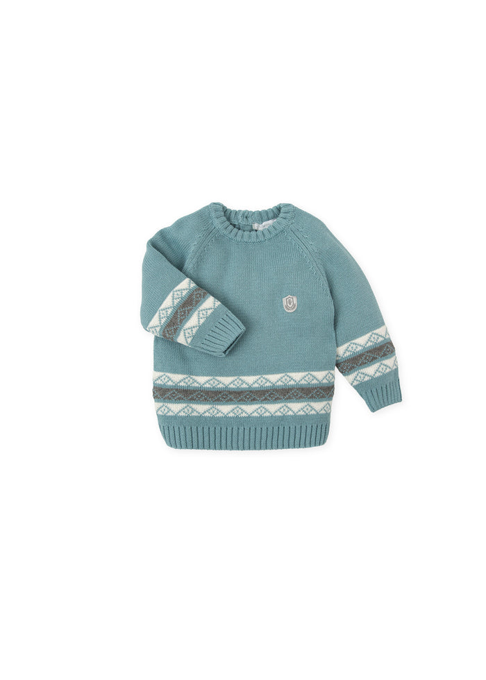 tiamia Jersey tricot cenefa verde mar niño Liquidación