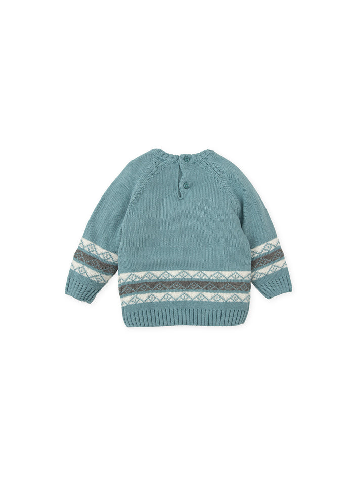 tiamia Jersey tricot cenefa verde mar niño Liquidación