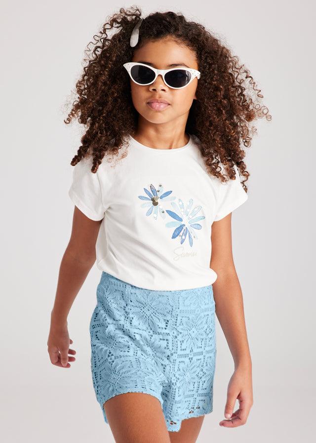 tiamia Camiseta m/c bordado chica Rebajas de fábrica