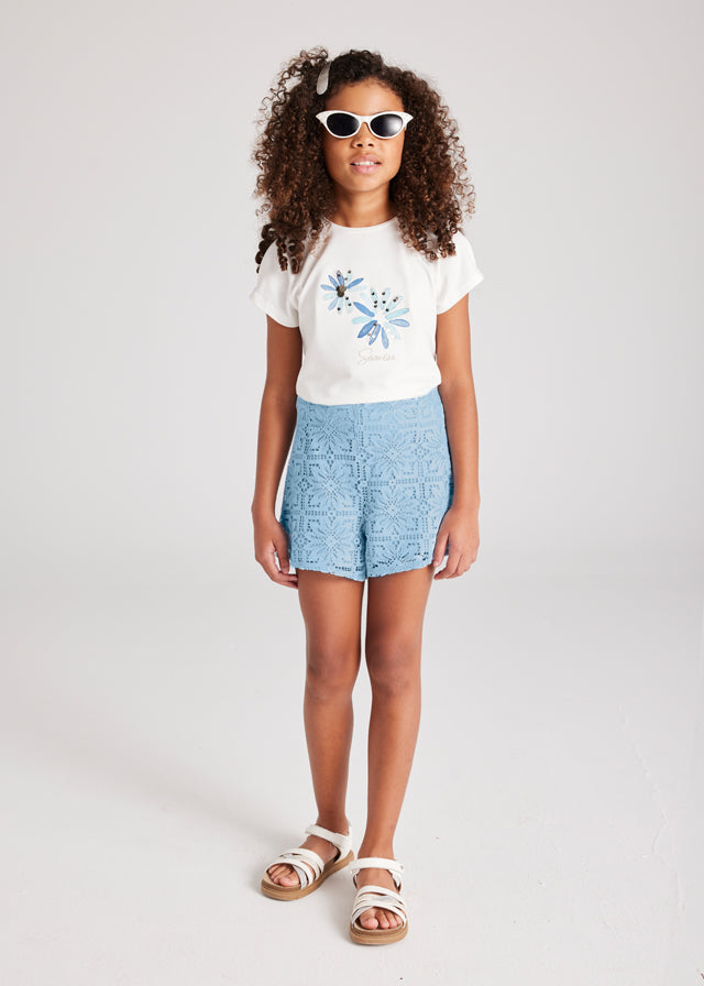 tiamia Camiseta m/c bordado chica Rebajas de fábrica