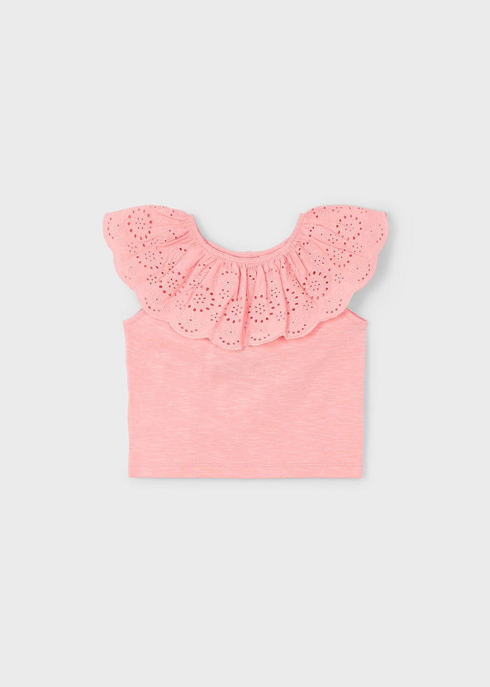 tiamia Camiseta volante perforado niña