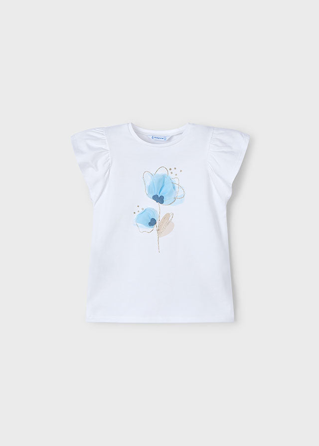 tiamia Camiseta flor relieve niña Oferta especial