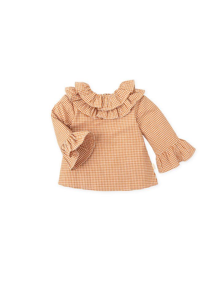tiamia Blusa cuadros naranja oscuro niña COMPRAR AHORA