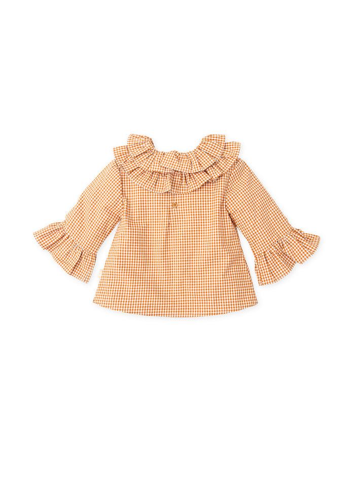 tiamia Blusa cuadros naranja oscuro niña COMPRAR AHORA