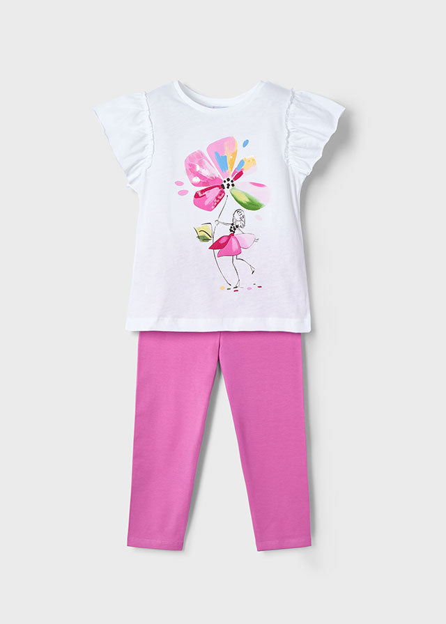 tiamia Conjunto leggings flor niña