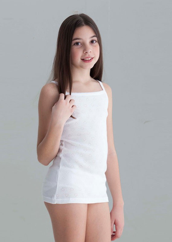 tiamia Camiseta tirante fino calado corazones Últimos 2 días