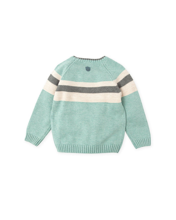 tiamia Jersey tricot rayas verde mar niño Grandes ahorros