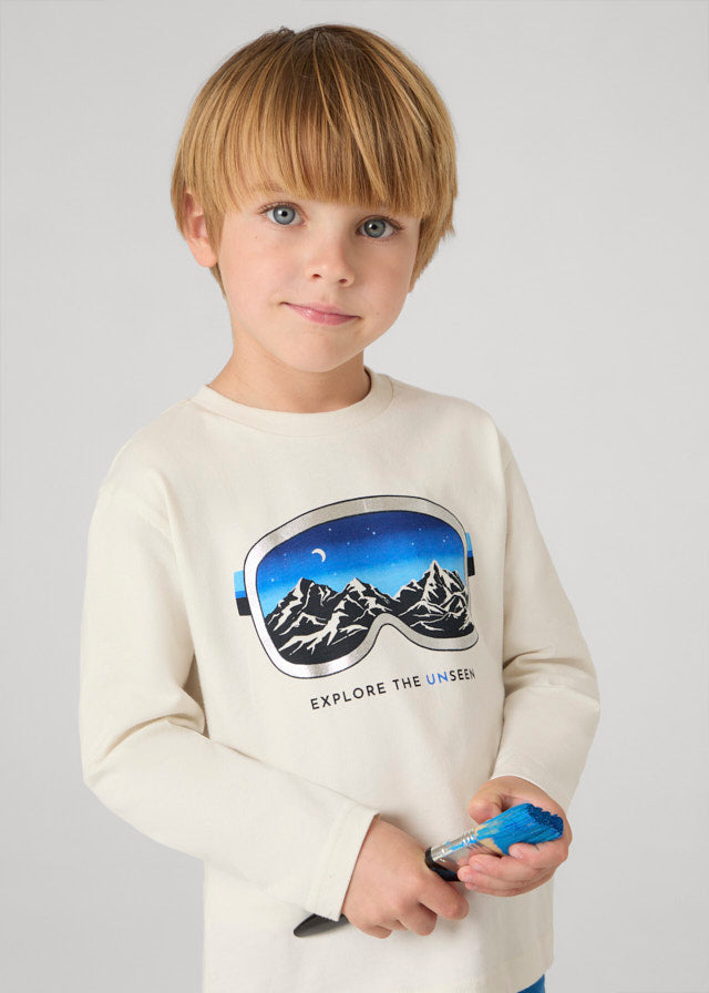 tiamia Camiseta m/l silver print niño