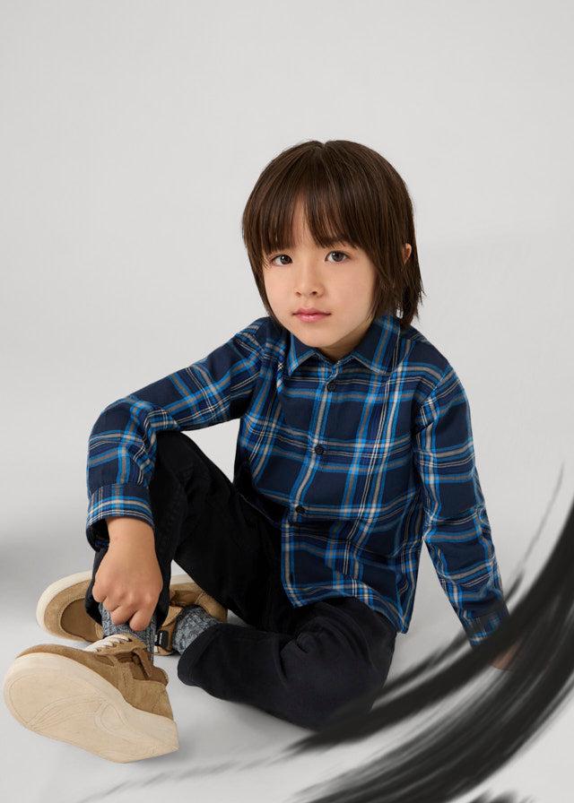 tiamia Camisa m/l cuadros niño