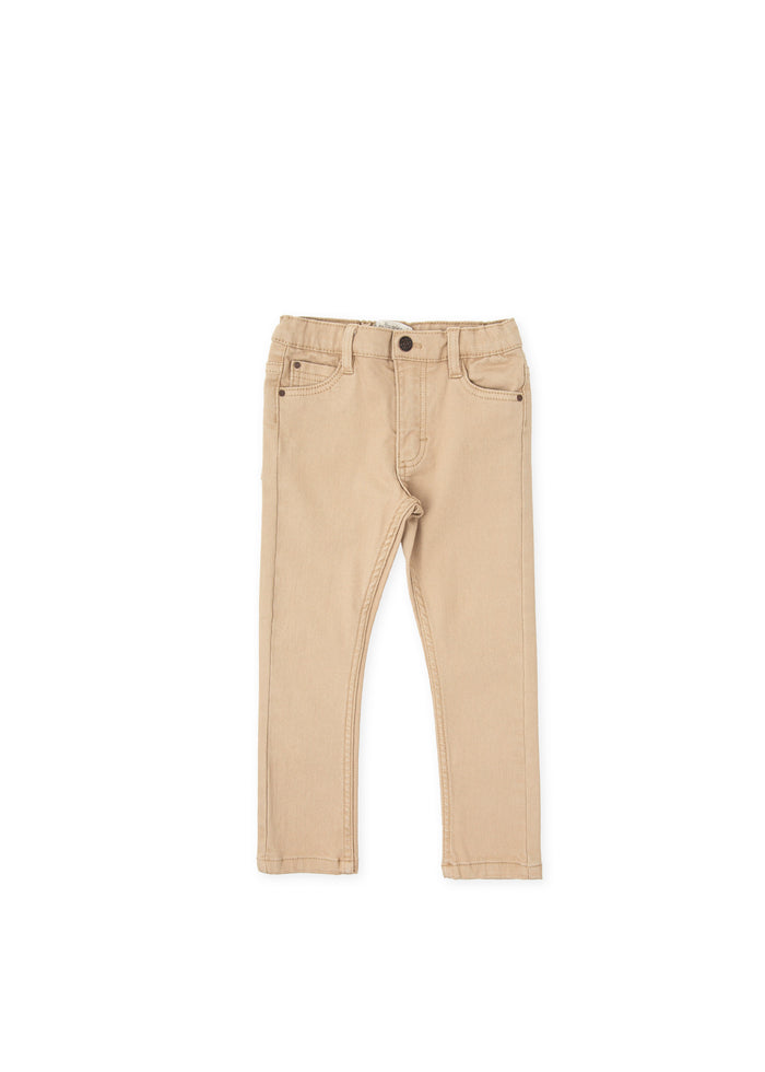 tiamia Pantalón 5 bolsillos arena niño