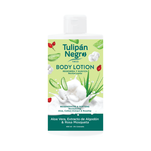 tulipán negro Body Lotion Tulipán Negro Aloe Vera Algodón & Rosa Mosqueta 400 ml Descuento por venta flash