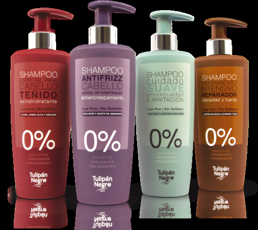 tulipán negro Champú Sin Sulfatos Low Poo Antiencrespamiento 500 ml Venta caliente