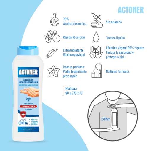 tulipán negro Actoner Solución Hidroalcohólica Biocida 800 ml Rebajas de fábrica