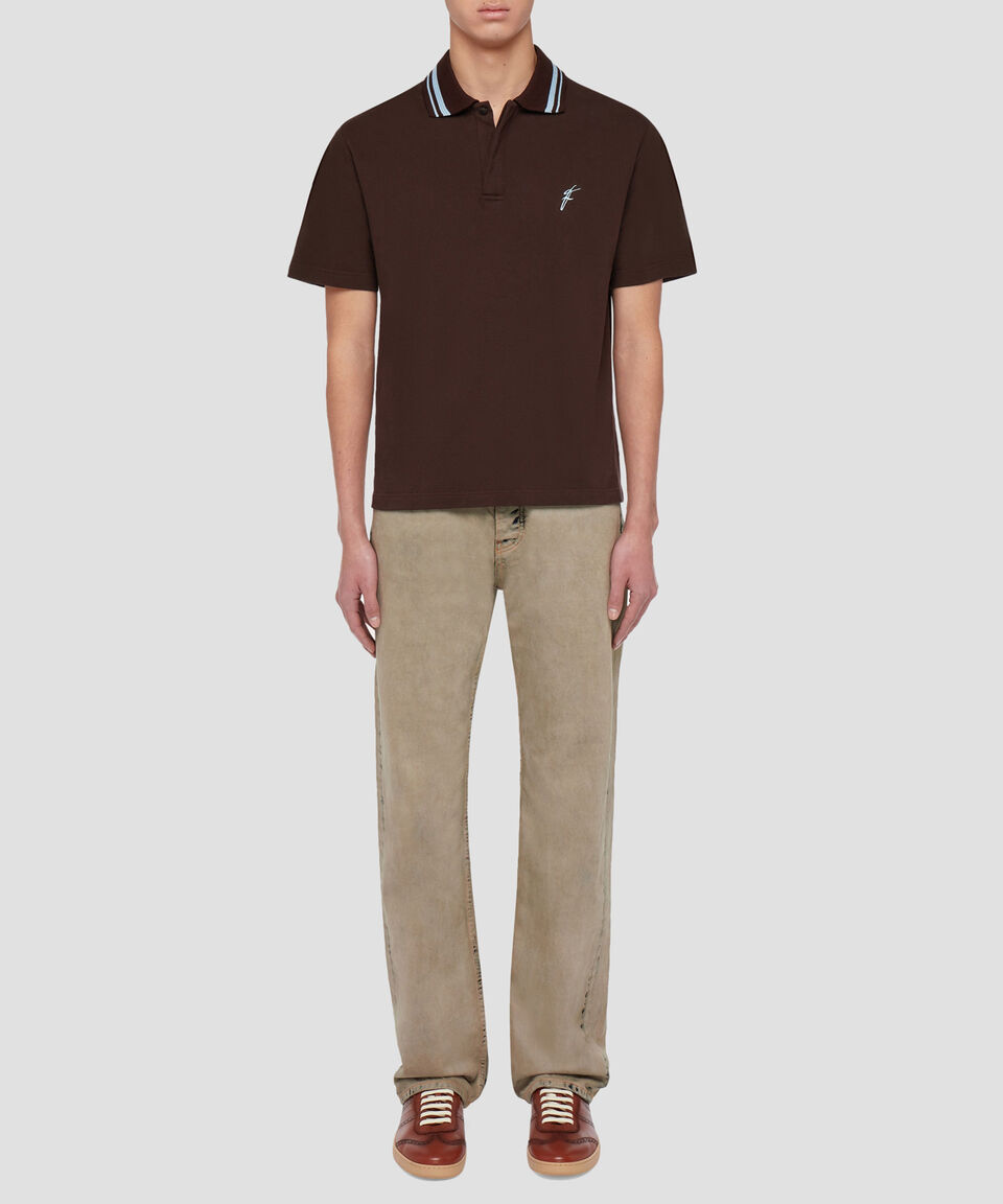 Ferragamo Polo de algodón orgánico Hombre Ofertas especiales