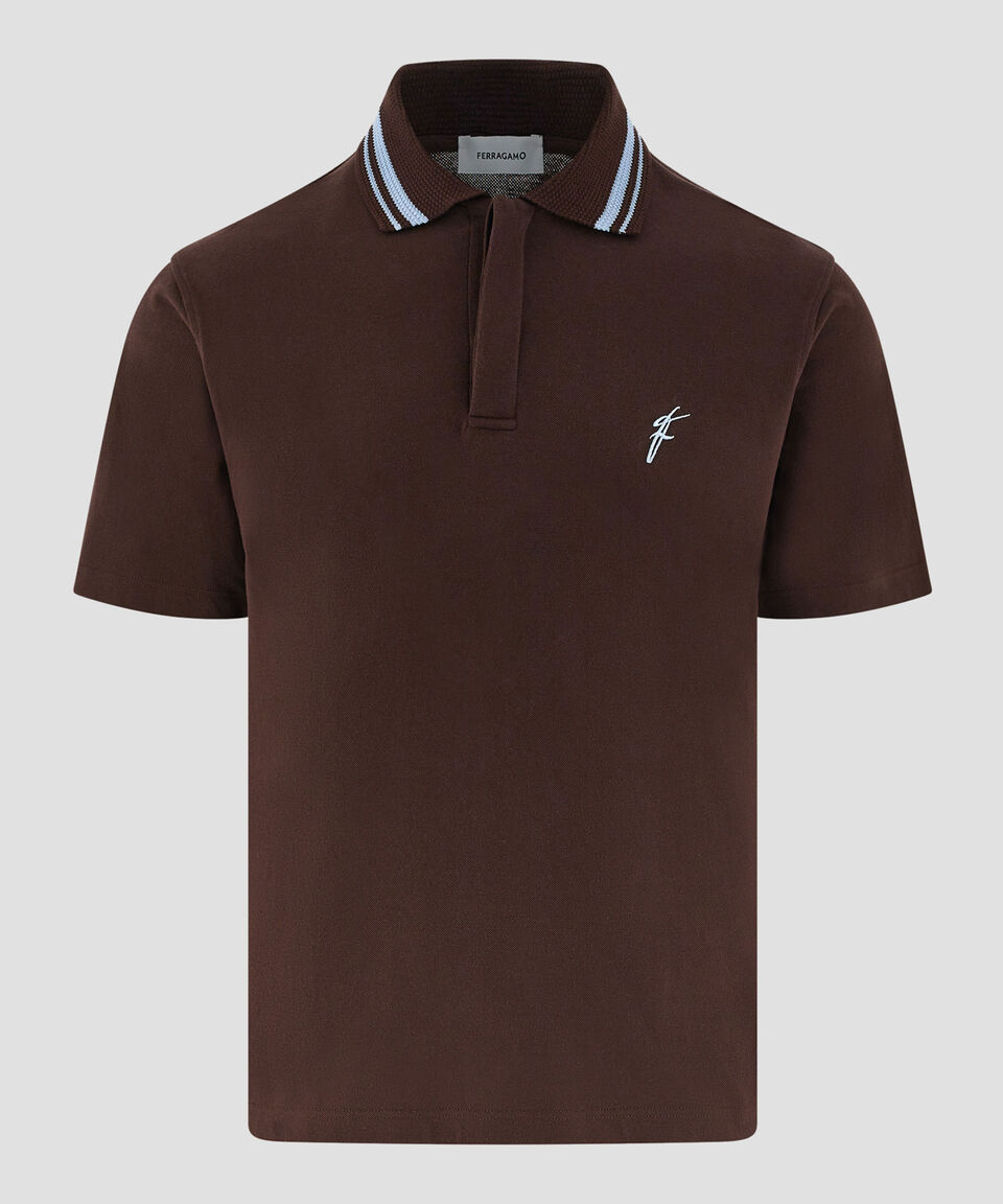 Ferragamo Polo de algodón orgánico Hombre Ofertas especiales