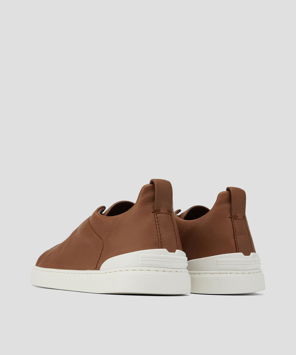 Zegna Tenis casuales en piel Triple Stitch Hombre Liquidación