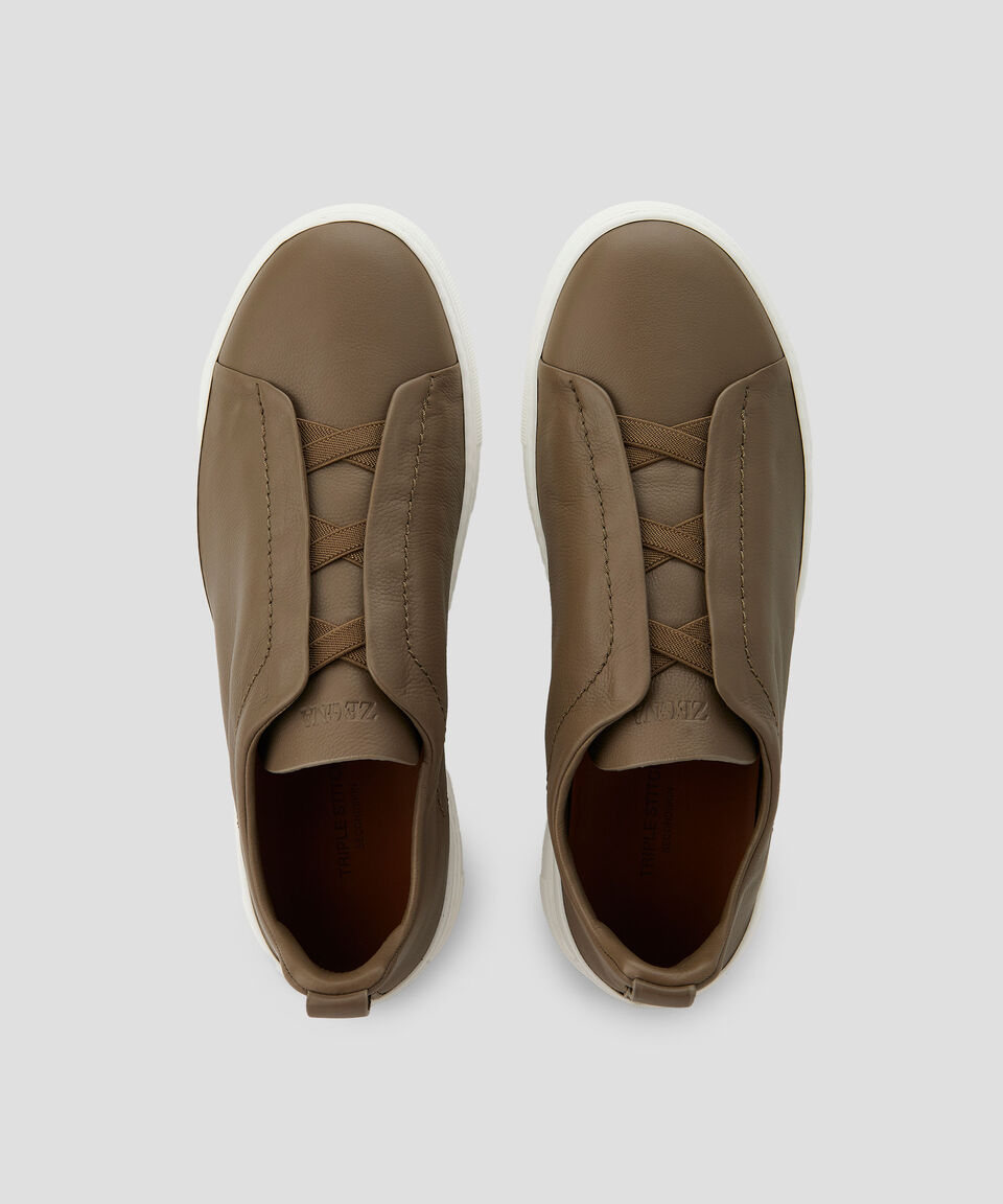 Zegna Tenis casuales en piel Triple Stitch Hombre Superdescuento
