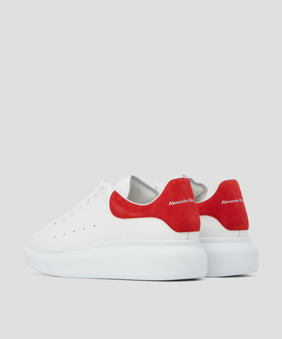 McQueen Tenis casuales con plataforma Oversized Lust Red en piel blancos Hombre Descuento por venta flash