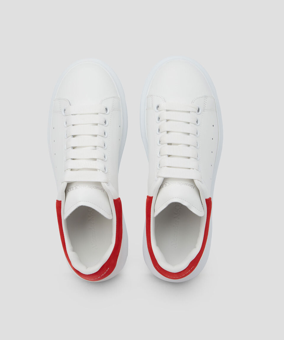 McQueen Tenis casuales con plataforma Oversized Lust Red en piel blancos Hombre Descuento por venta flash