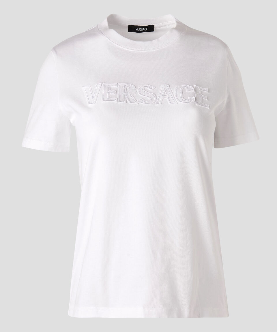 Versace Playera con logo de manga corta Mujer Mejor oferta
