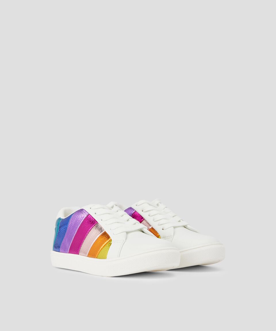 Kurt Geiger Tenis de piel Mini Lane con franjas metalizadas Niña Precio ultrabajo