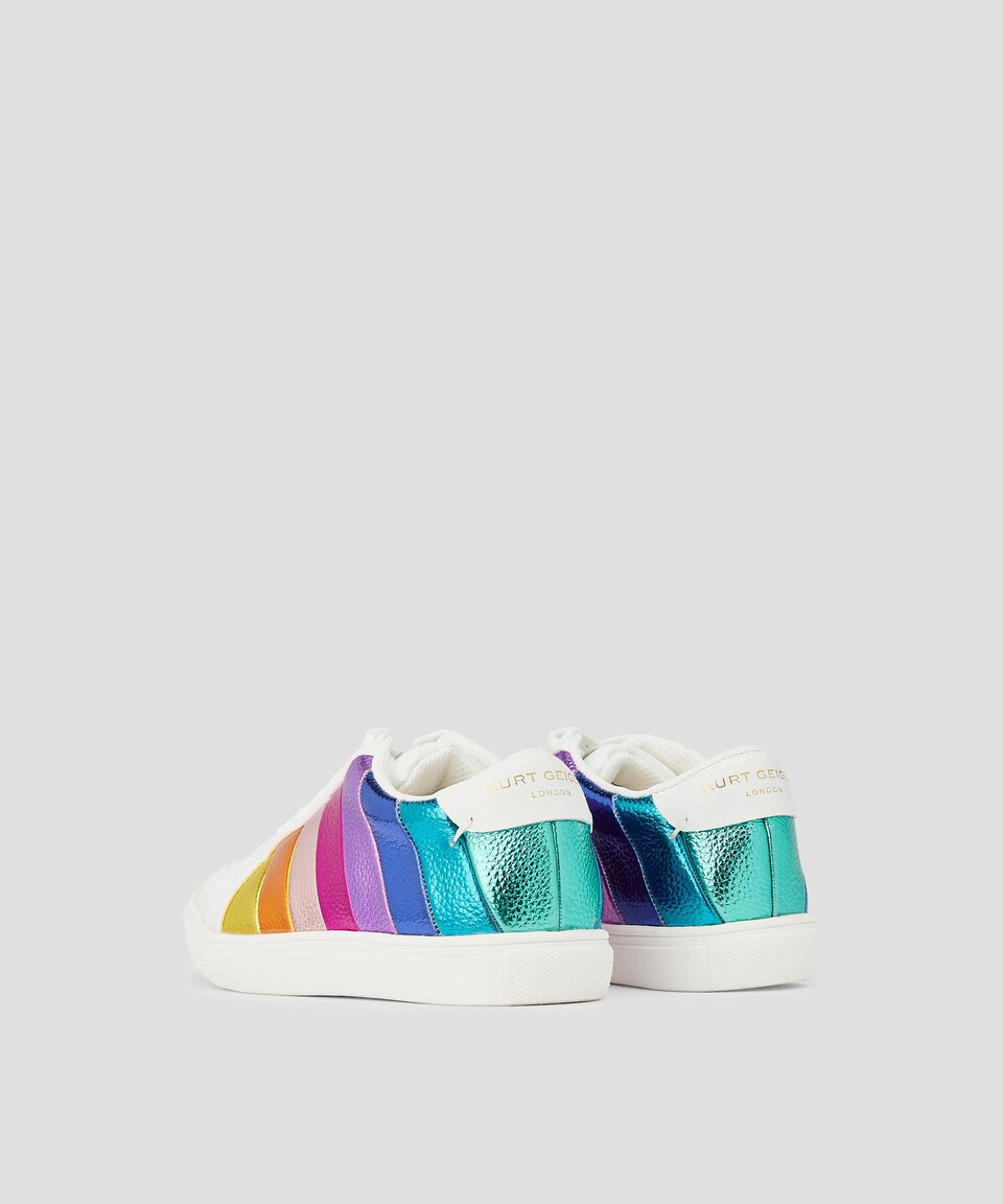 Kurt Geiger Tenis de piel Mini Lane con franjas metalizadas Niña Precio ultrabajo