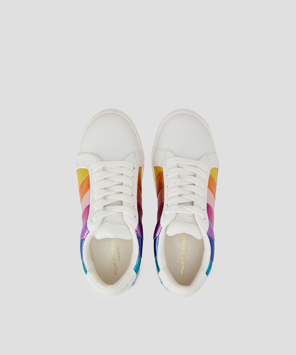 Kurt Geiger Tenis de piel Mini Lane con franjas metalizadas Niña Precio ultrabajo