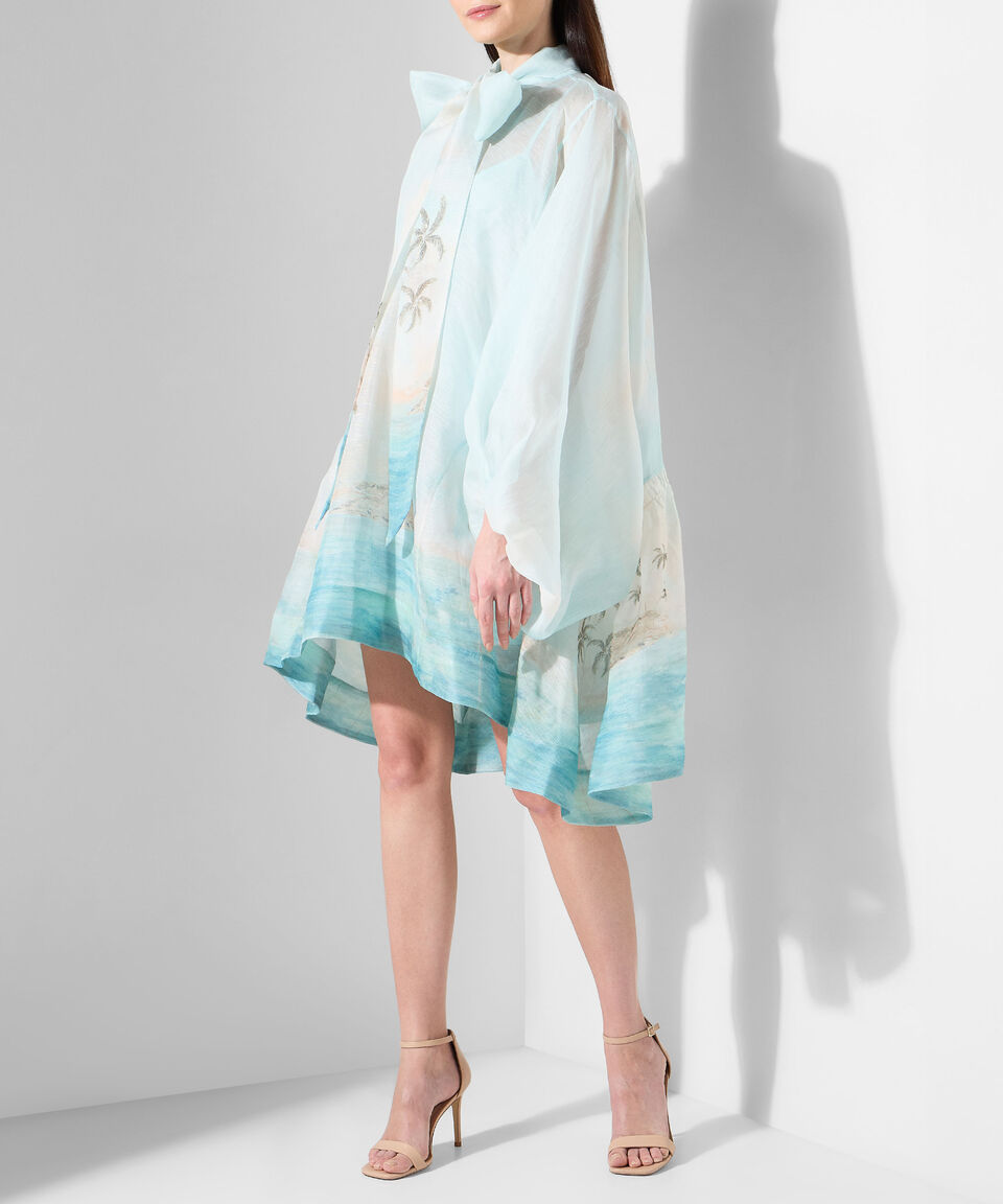 Zimmermann Vestido mini Illuminate Billow manga larga Mujer Ofertas de temporada