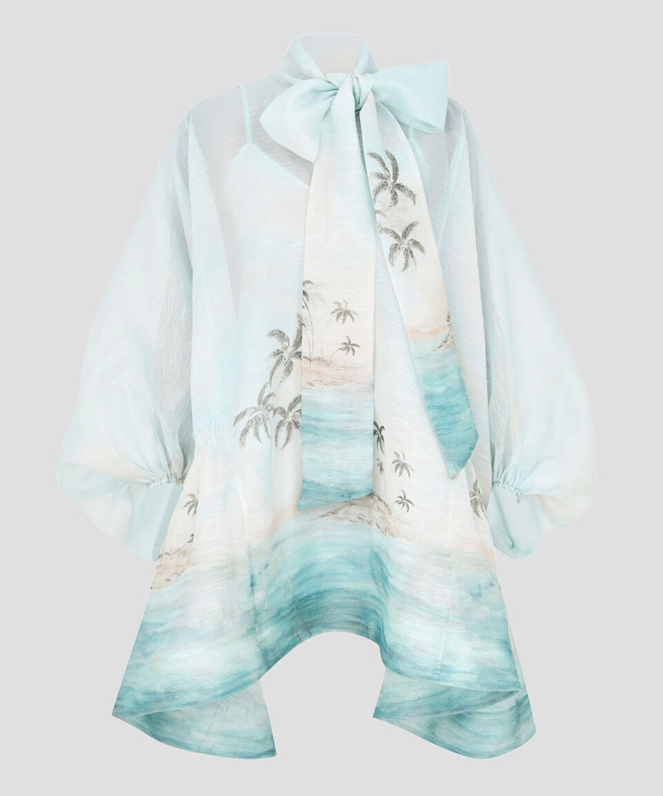 Zimmermann Vestido mini Illuminate Billow manga larga Mujer Ofertas de temporada